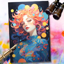 Fantasie Maan Meisje 3 Decoupage Papier