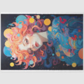 Fantasie Maan Meisje 3 Decoupage Papier (Voorkant)