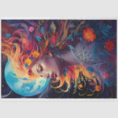 Fantasie Maan Meisje 4 Decoupage Papier (Voorkant)