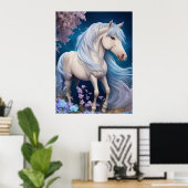 Fantasie Magische Eenhoorn Paard AI Kunst Poster (Thuiskantoor)