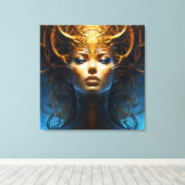 Fantasie magische kunst vrouw canvas afdruk (Insitu (Houten vloer))