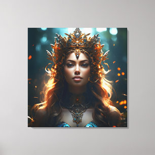 Fantasie magische kunst vrouw canvas afdruk