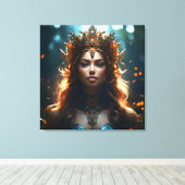 Fantasie magische kunst vrouw canvas afdruk (Insitu (Houten vloer))