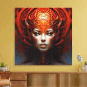 Fantasie magische kunst vrouw canvas afdruk (Insitu (Woonkamer))