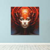 Fantasie magische kunst vrouw canvas afdruk (Insitu (Houten vloer))