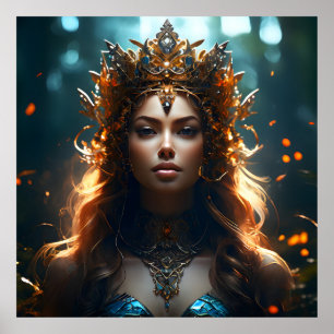 Fantasie magische kunst vrouw poster
