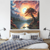 Fantasie Magische Romantische Boom Landschap Canvas Afdruk (Insitu (Slaapkamer))