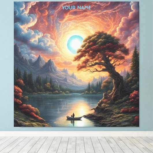 Fantasie Magische Romantische Boom Landschap Canvas Afdruk (Insitu (Houten vloer))