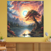 Fantasie Magische Romantische Boom Landschap Canvas Afdruk (Insitu (Woonkamer))