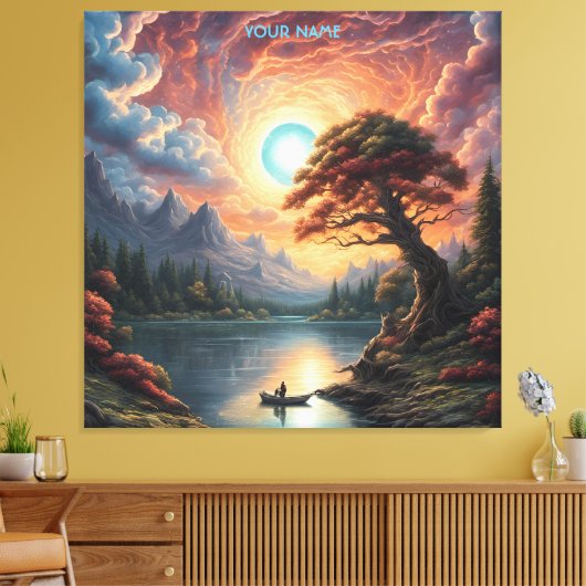 Fantasie Magische Romantische Boom Landschap Canvas Afdruk (Insitu (Woonkamer))
