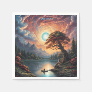 Fantasie Magische Romantische Boom Landschap Servet