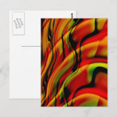 Fantasie met rode fijne fractale kunst briefkaart (Voorkant / Achterkant)