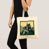 Fantasie middeleeuws kasteel - houtsnede 1 tote bag (Voorkant (product))