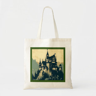 Fantasie middeleeuws kasteel - houtsnede 1 tote bag