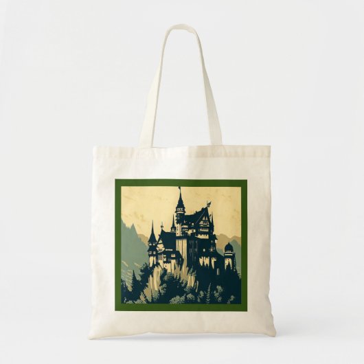 Fantasie middeleeuws kasteel - houtsnede 1 tote bag (Voorkant)