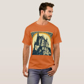 Fantasie middeleeuws kasteel - houtsnede 3 t-shirt (Voorkant volledig)