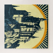 Fantasie middeleeuws kasteel - Japanse houtsnede s Legpuzzel (Horizontaal)