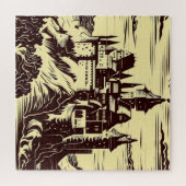 Fantasie middeleeuws kasteel - Japanse houtsnede s Legpuzzel (Horizontaal)