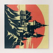 Fantasie middeleeuws kasteel - Japanse houtsnede s Legpuzzel (Horizontaal)