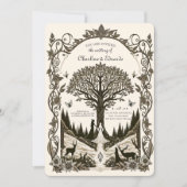 Fantasie Middeleeuwse gravure Kunst Bruiloft Kaart (Voorkant)