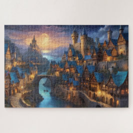 Fantasie middeleeuwse nacht legpuzzel