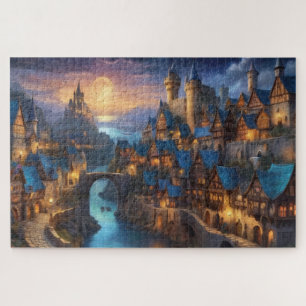 Fantasie middeleeuwse nacht legpuzzel