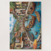 Fantasie middeleeuwse stad moeilijk op te lossen legpuzzel (Verticaal)