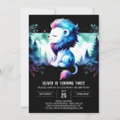 Fantasie Minimalistische Leeuw Verjaardag Kaart (Voorkant)