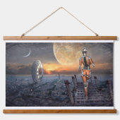 Fantasie  Model Vrouw Maan Star Space Walker Hangend Wandkleed (Voorkant)