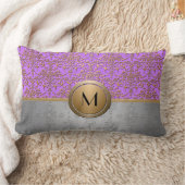 Fantasie monogram ontwerp periwinkle paars goud kussen (Deken)