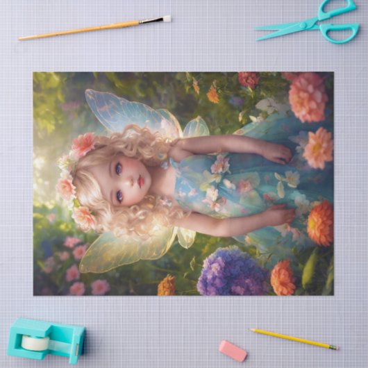 Fantasie Mooi Blauw Fairy Meisje Decoupage Tissuepapier (Craft)