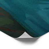 Fantasie mooi cyaan groen fee meisje poster (Hoek)