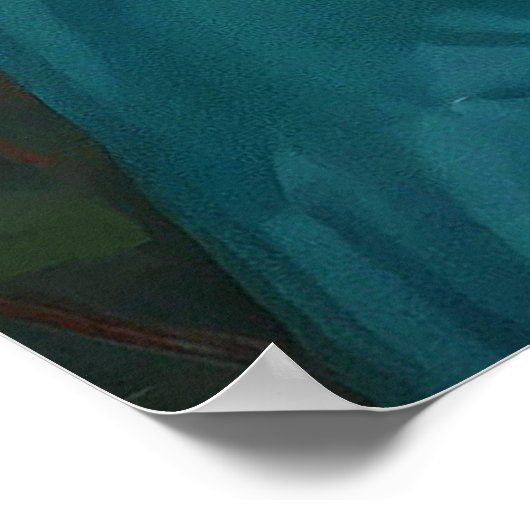 Fantasie mooi cyaan groen fee meisje poster (Hoek)