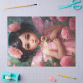 Fantasie mooi roze fee meisje decoupage tissuepapier (Craft)