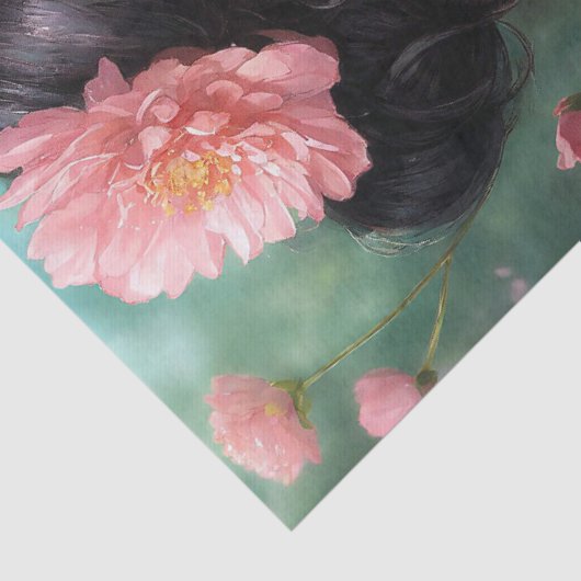 Fantasie mooi roze fee meisje decoupage tissuepapier (Detail)