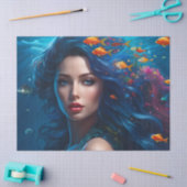 Fantasie Mooie Blauwe Zeemeermin Decoupage Tissuepapier (Craft)