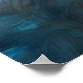 Fantasie Mooie Zeemeermin Prinses Blauw Poster (Hoek)