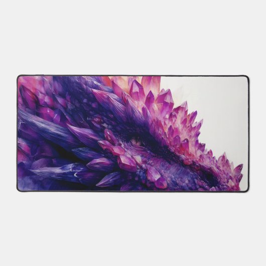 Fantasie Mystieke Amethist Crystal Dragon Beast Bureaumat (Voorkant)