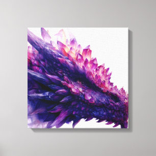 Fantasie Mystieke Amethist Crystal Dragon Beast Canvas Afdruk