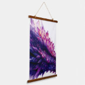 Fantasie Mystieke Amethist Crystal Dragon Beast Hangend Wandkleed (Gebogen)