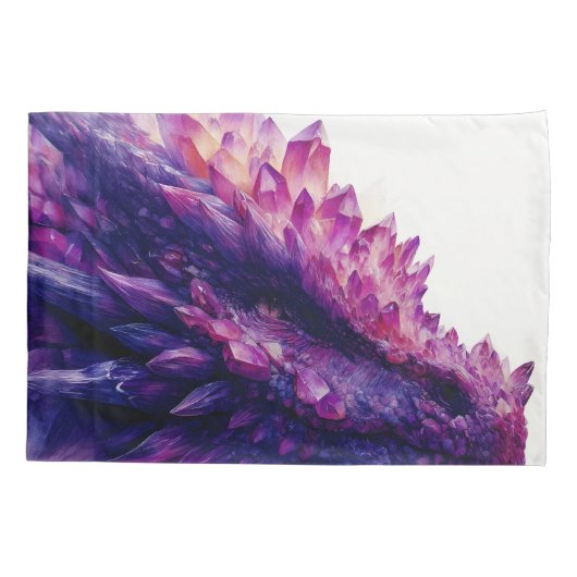Fantasie Mystieke Amethist Crystal Dragon Beast Kussensloop (Achterkant)