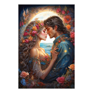 *~* Fantasie Ocean Couple Romantisch AP51 Moonligh Foto Afdruk