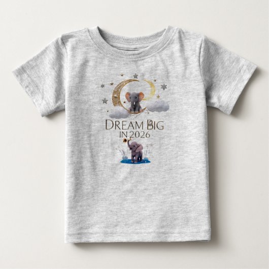 Fantasie Olifant Maan "Droom Groot 2026" Baby Fijn (Voorkant)