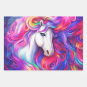 Fantasie Paarden Decoupage Collage Wrapping Papier Inpakpapier Vel (Voorkant)