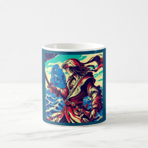 Fantasie Pirate Anime - Woodcut 2 Koffiemok