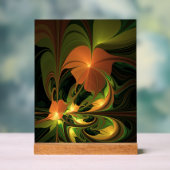 Fantasie Plant Abstract Groen Roest Bruin Fractal Acryl Bord (Neutraal)
