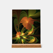 Fantasie Plant Abstract Groen Roest Bruin Fractal Acryl Bord (Voorkant)