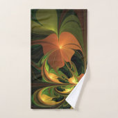 Fantasie Plant Abstract Groen Roest Bruin Fractal Bad Handdoek (Handdoek)