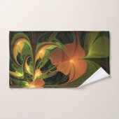 Fantasie Plant Abstract Groen Roest Bruin Fractal Bad Handdoek (Handdoek)