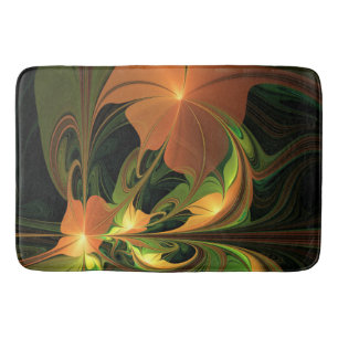 Fantasie Plant Abstract Groen Roest Bruin Fractal Badmat